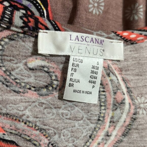 Lascana for Venus Womens Paisley Multicolored Key Hole Neck Shirt Top Small - Picture 4 of 4